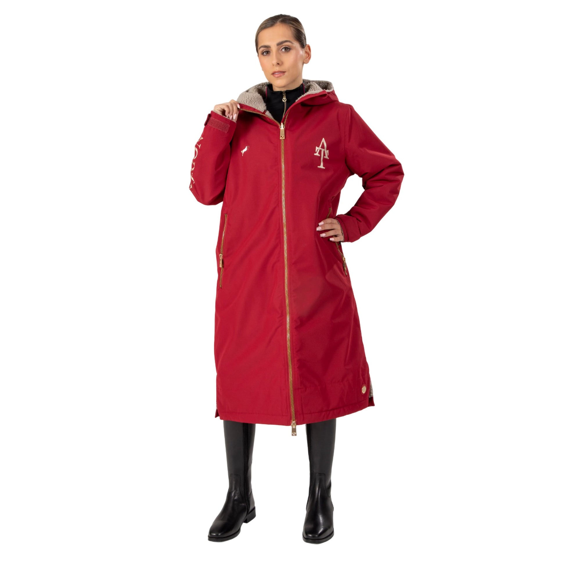 Red - Back - Aubrion Womens-Ladies Team Raincoat