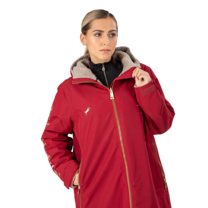 Red - Side - Aubrion Womens-Ladies Team Raincoat