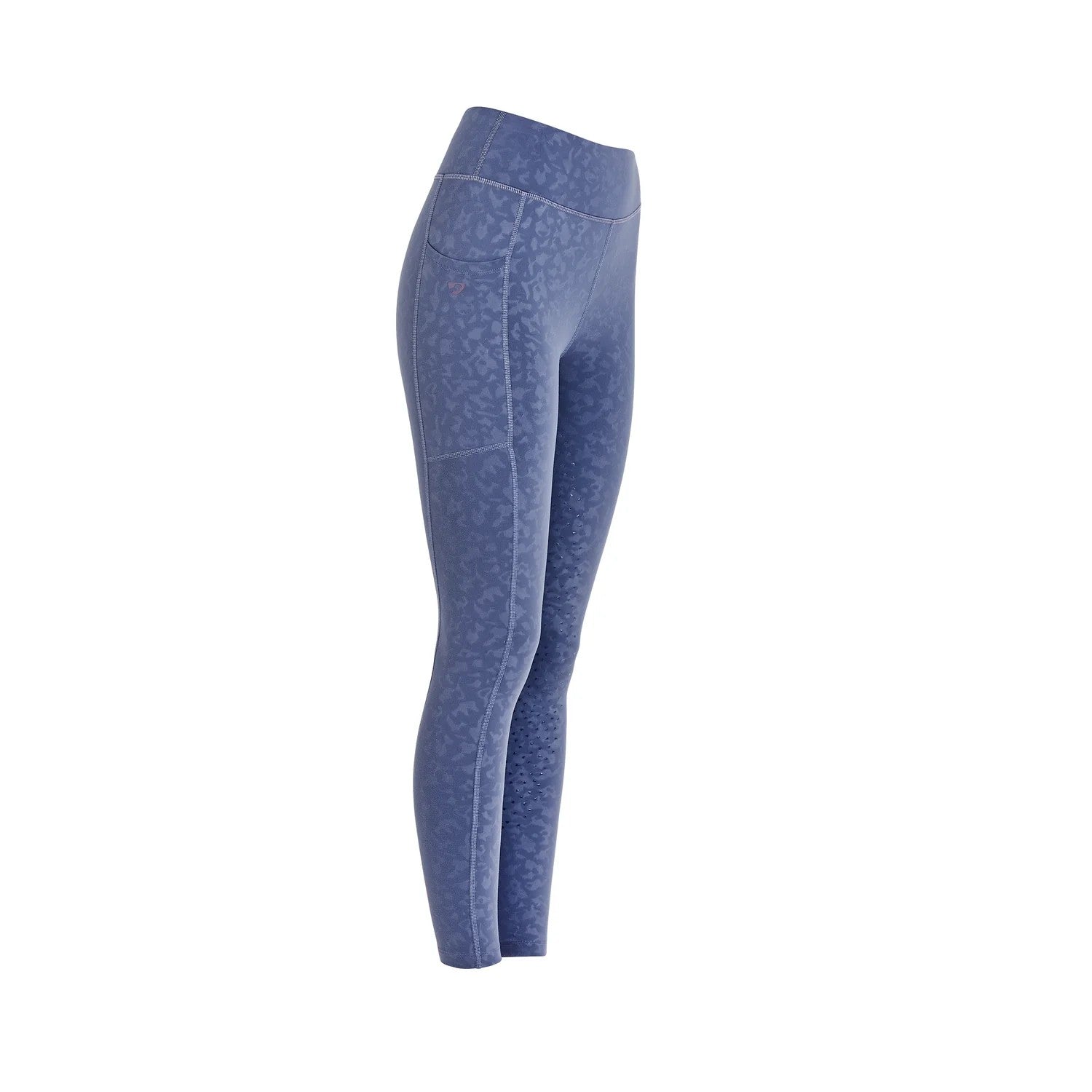 Blue - Side - Aubrion Womens-Ladies Non-Stop Horse Riding Tights