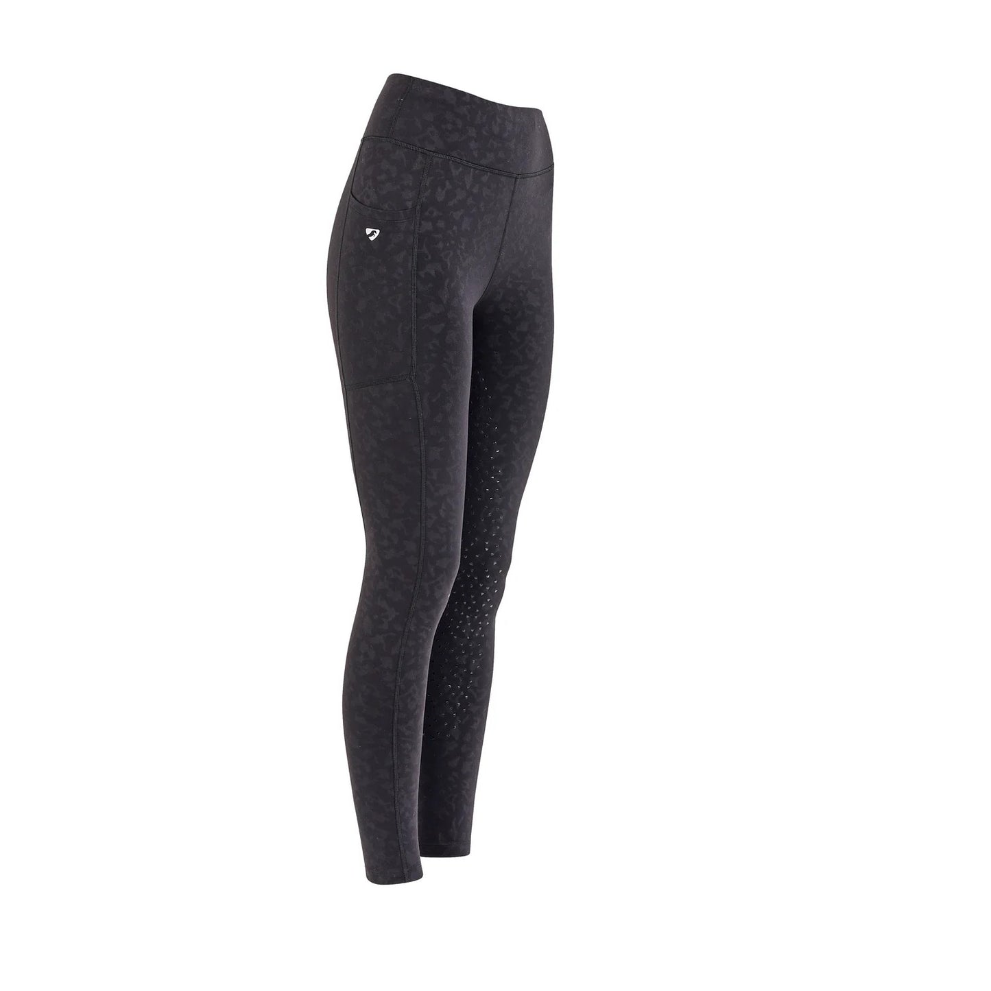 Charcoal - Side - Aubrion Womens-Ladies Non-Stop Horse Riding Tights