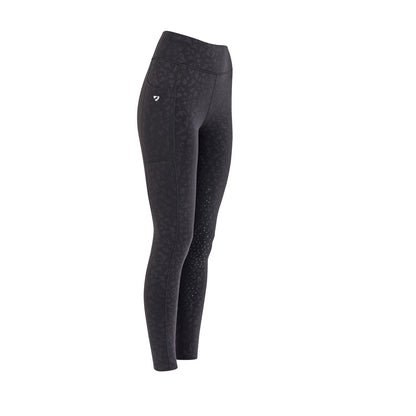 Charcoal - Side - Aubrion Womens-Ladies Non-Stop Horse Riding Tights