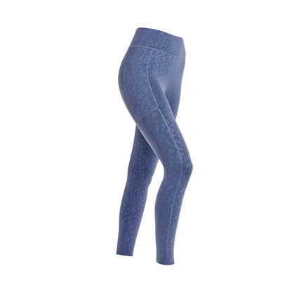 Blue - Front - Aubrion Womens-Ladies Non-Stop Horse Riding Tights
