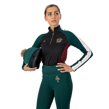 Green - Back - Aubrion Womens-Ladies Team Winter Base Layer Top