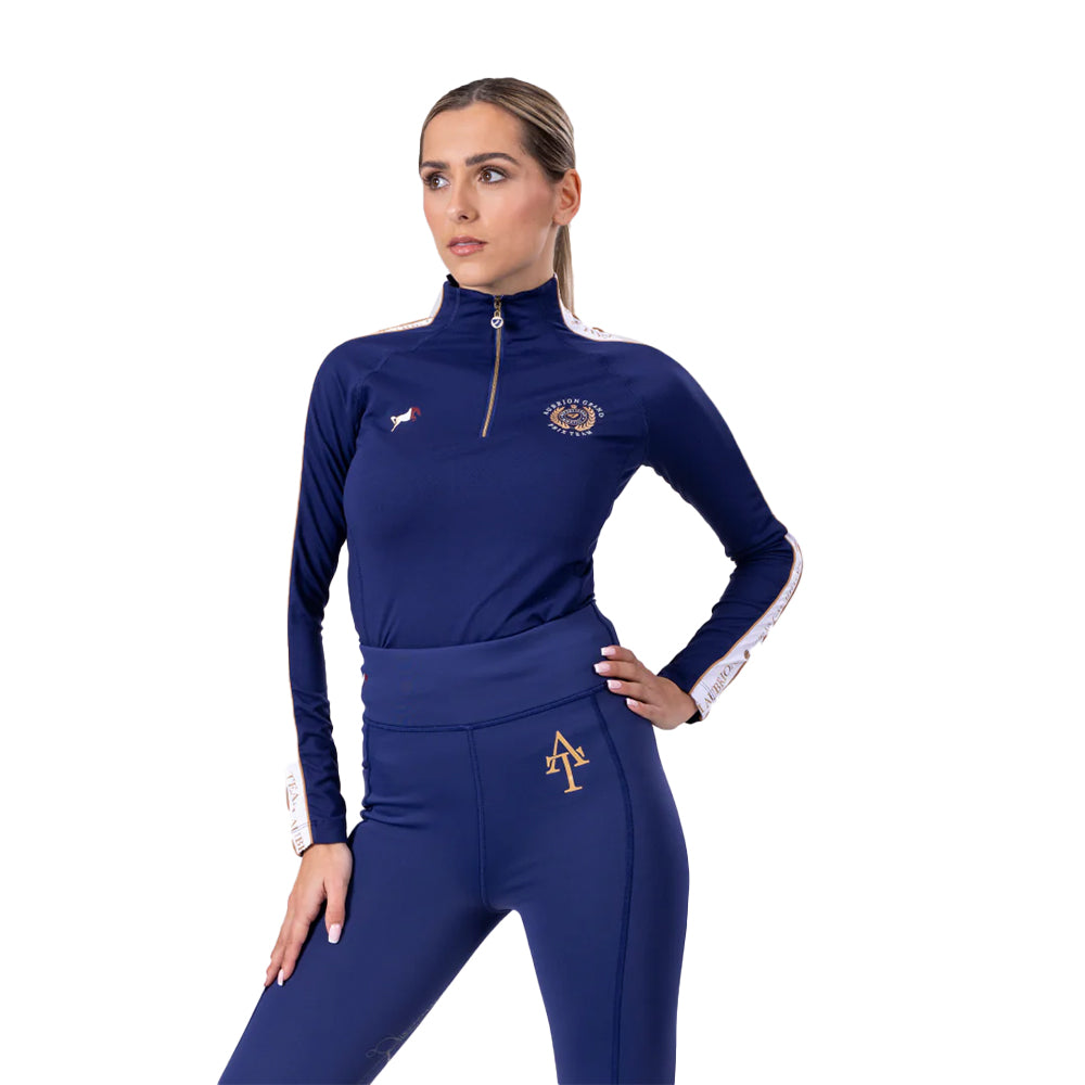 Navy - Back - Aubrion Womens-Ladies Team Winter Base Layer Top