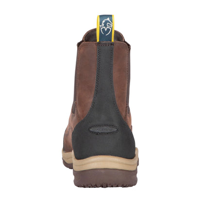 Brown - Back - Moretta Womens-Ladies Genoa Xgrip Leather Chelsea Boots