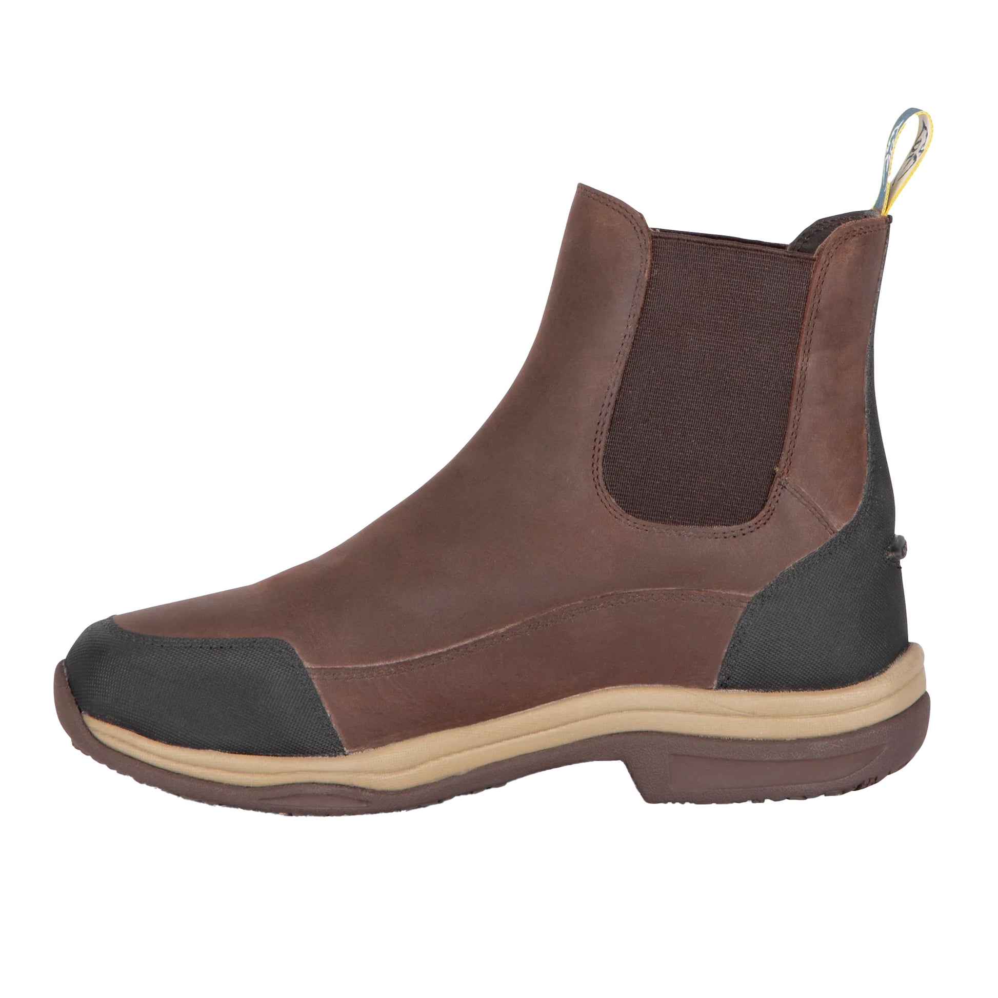 Brown - Side - Moretta Womens-Ladies Genoa Xgrip Leather Chelsea Boots