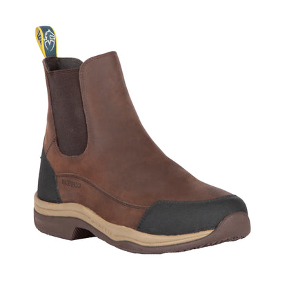 Brown - Front - Moretta Womens-Ladies Genoa Xgrip Leather Chelsea Boots
