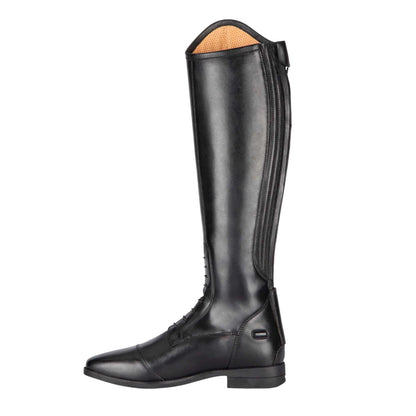 Black - Side - Moretta Womens-Ladies Ortona Leather Short Riding Boots