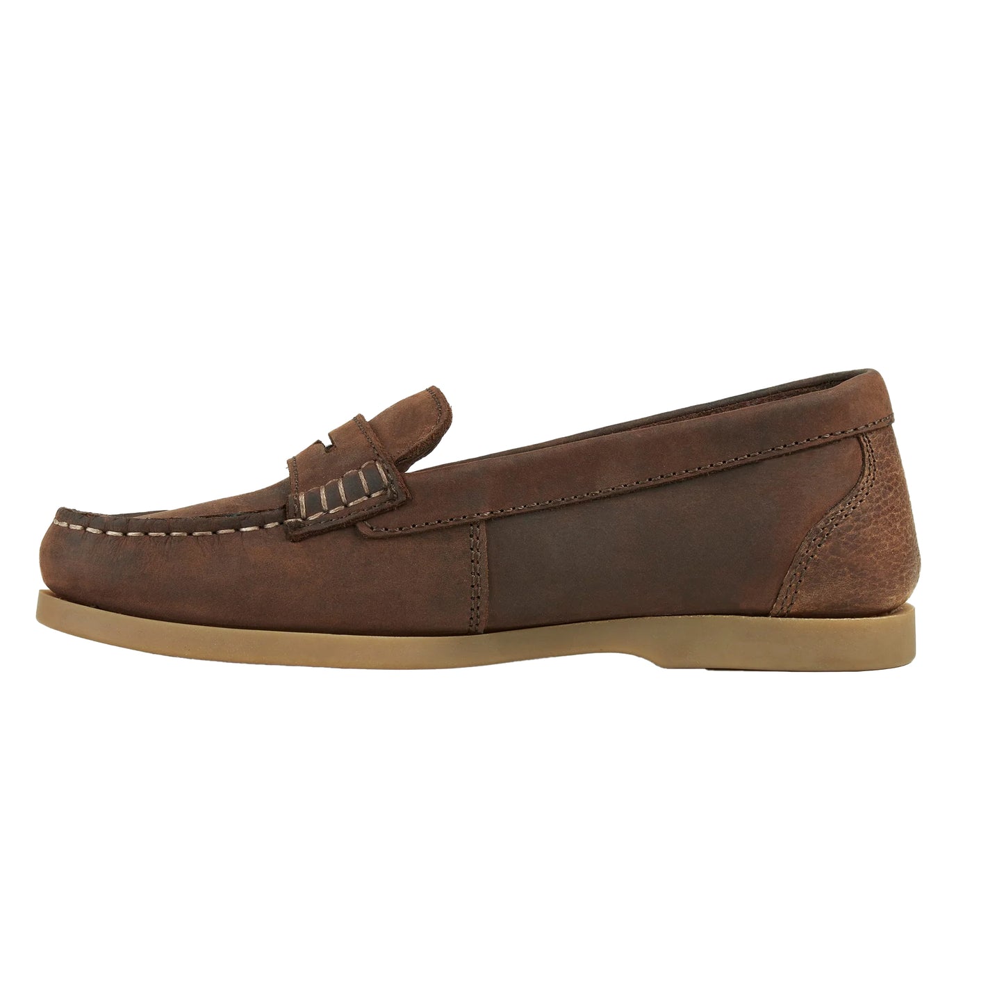 Brown - Back - Moretta Womens-Ladies Forli Leather Deck Shoes