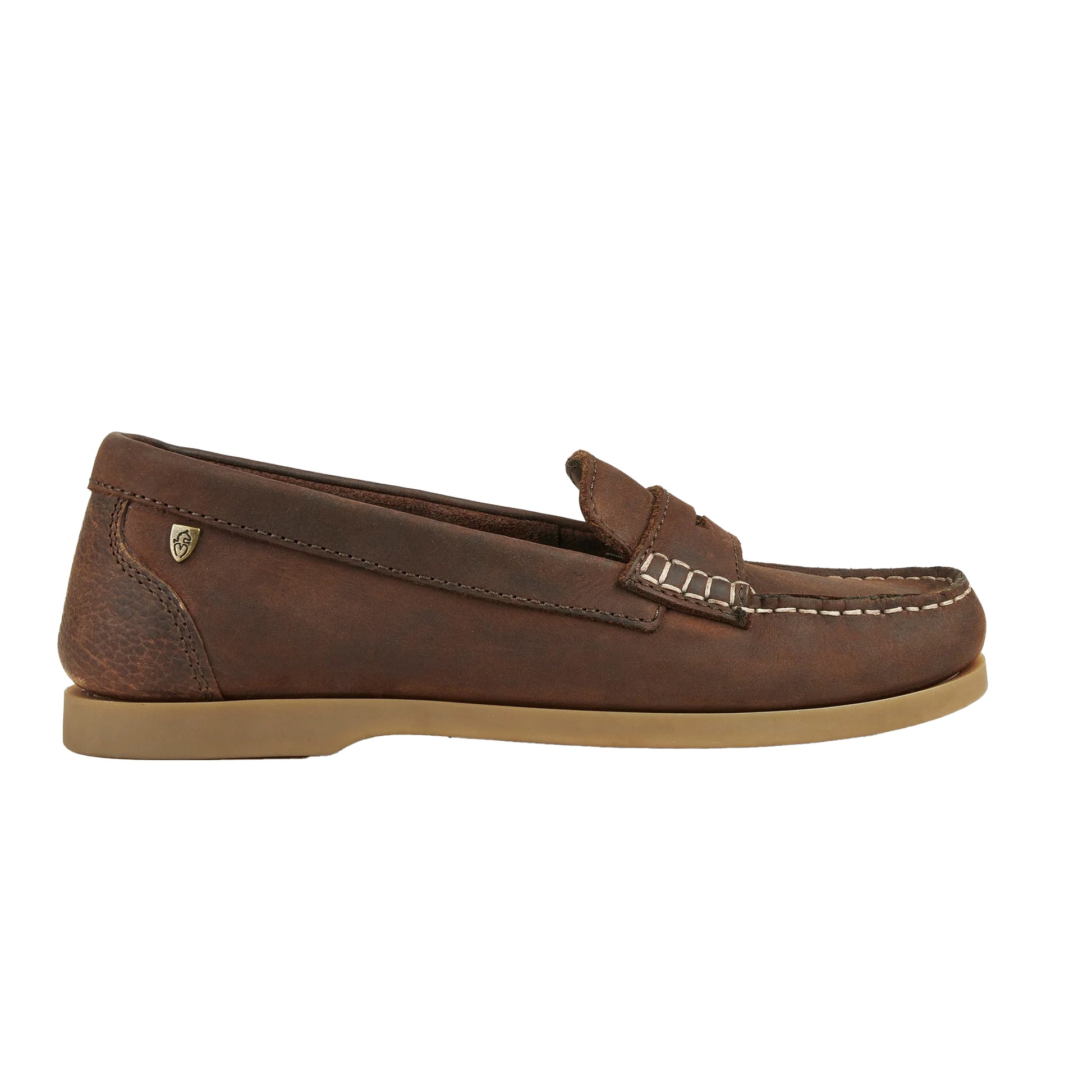Brown - Side - Moretta Womens-Ladies Forli Leather Deck Shoes