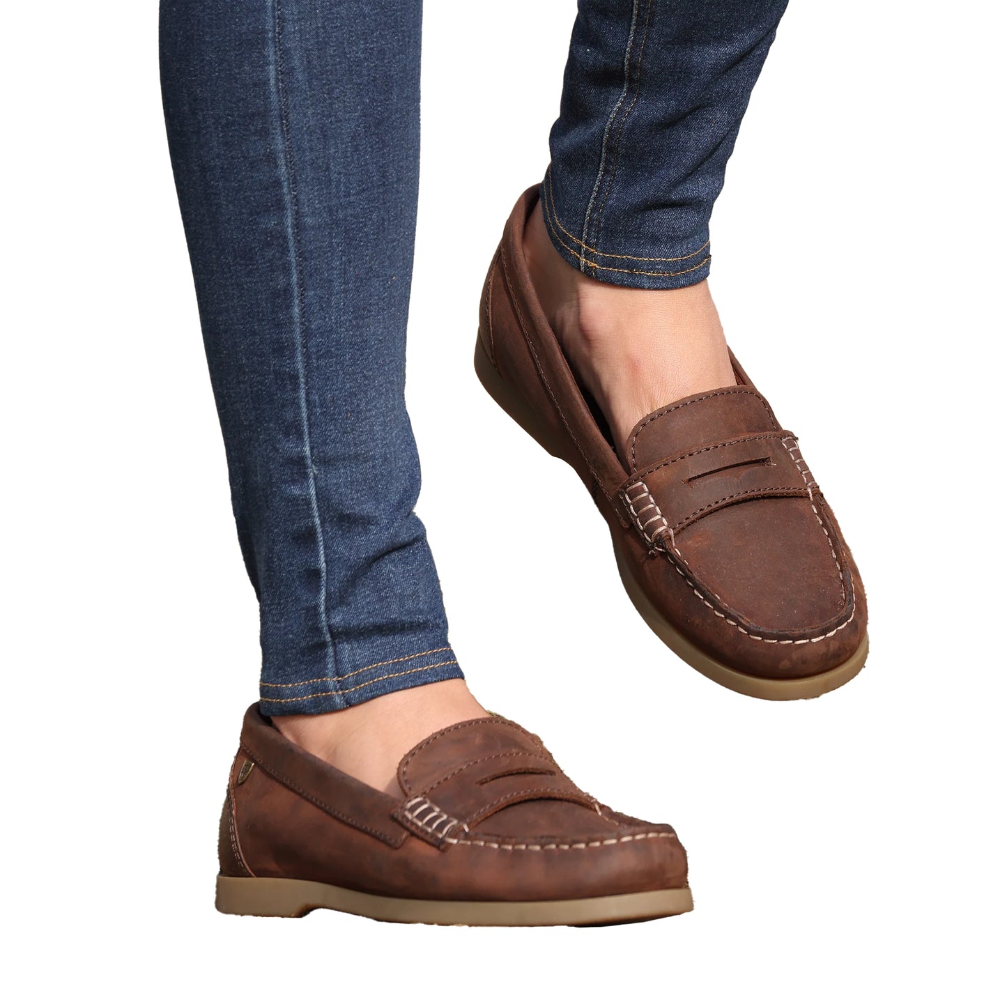 Brown - Lifestyle - Moretta Womens-Ladies Forli Leather Deck Shoes