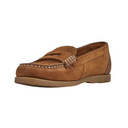 Tan - Pack Shot - Moretta Womens-Ladies Forli Leather Deck Shoes