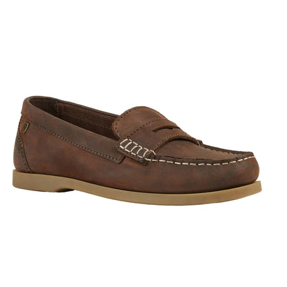 Brown - Front - Moretta Womens-Ladies Forli Leather Deck Shoes