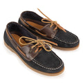 Navy - Front - Moretta Womens-Ladies Avisa Leather Boat Shoes