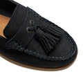 Navy - Close up - Moretta Womens-Ladies Alita Leather Loafers