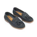 Navy - Front - Moretta Womens-Ladies Alita Leather Loafers