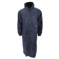Navy - Front - Mens Long Length Waterproof Hooded Coat-Jacket