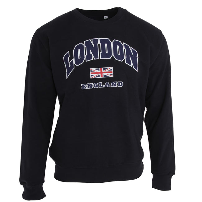 NAVY - Front - Unisex Sweatshirt London England British Flag Design