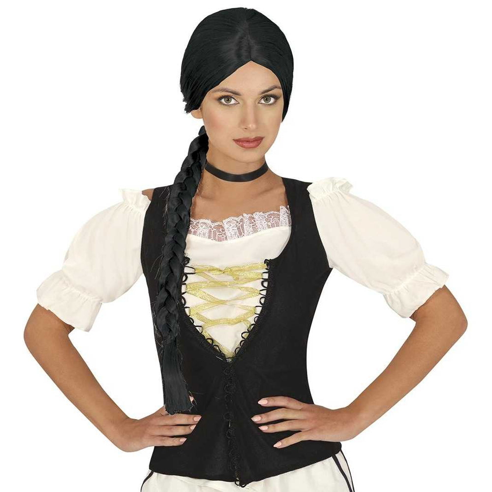Black - Front - Fiestas Guirca Womens-Ladies Plaited Wig