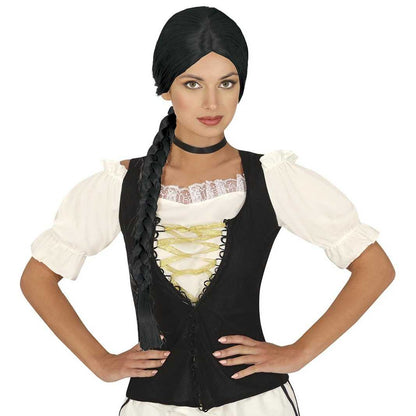 Black - Front - Fiestas Guirca Womens-Ladies Plaited Wig