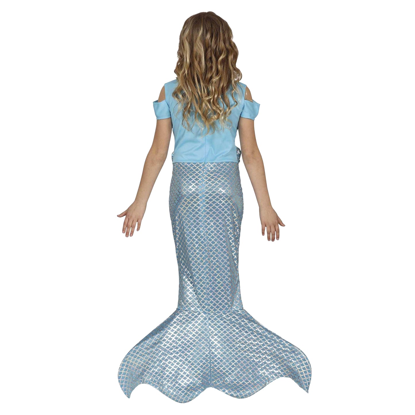 Blue - Back - Fiestas Guirca Girls Mermaid Costume