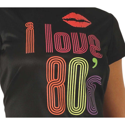 Black-Multicoloured - Side - Fiestas Guirca Womens-Ladies I love 80´s Costume