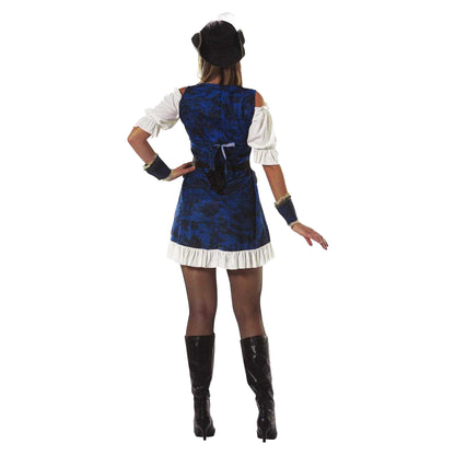 Beige-Blue - Back - Fiestas Guirca Womens-Ladies Luxury Pirate Costume Set