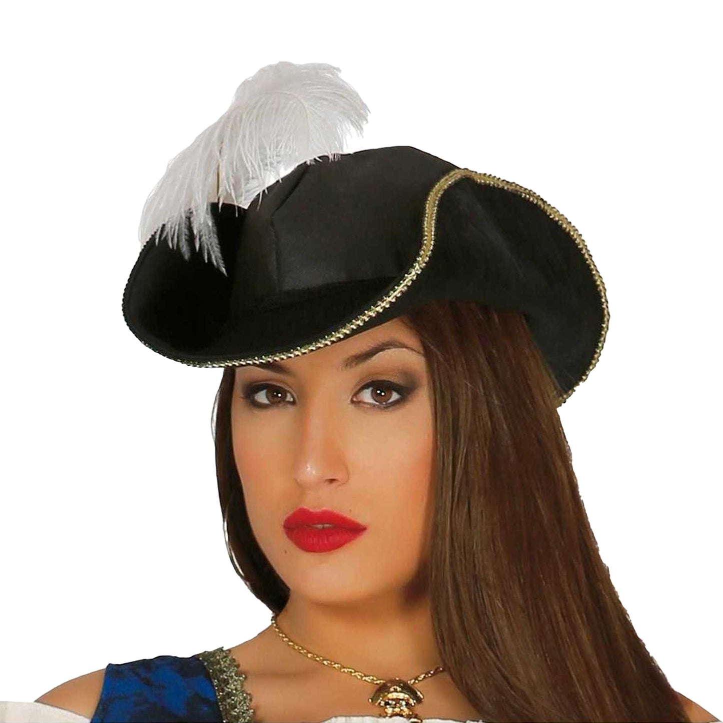 Beige-Blue - Side - Fiestas Guirca Womens-Ladies Luxury Pirate Costume Set