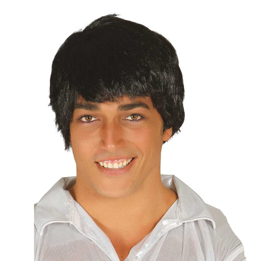 Black - Front - Fiestas Guirca Mens 80s Wig
