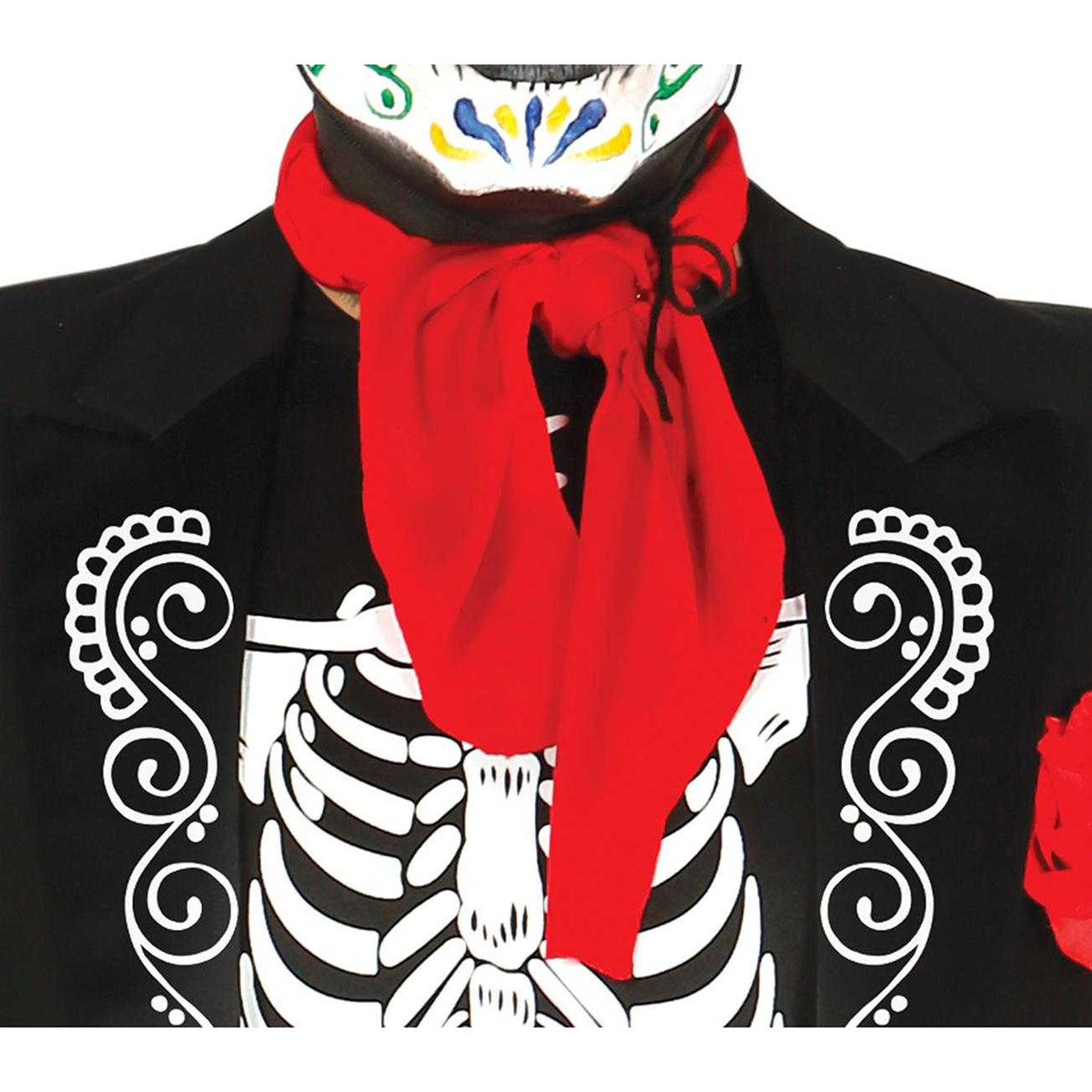 Black-Red-White - Side - Fiestas Guirca Mexican Skeleton Costume Set
