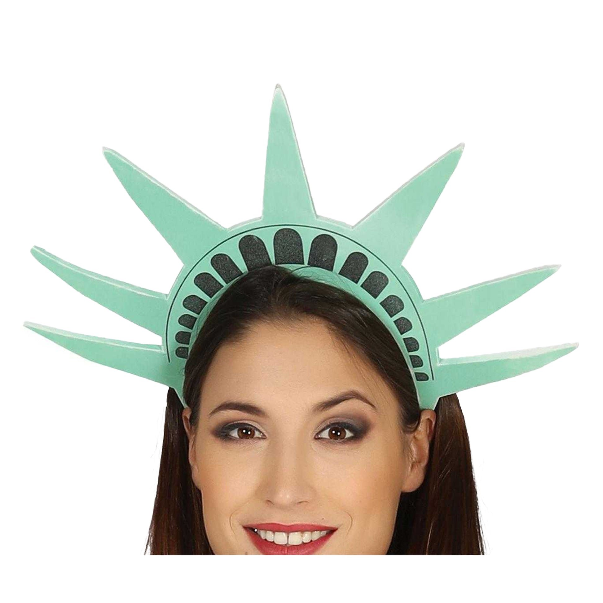 Blue Green - Side - Fiestas Guirca Womens-Ladies Statue of Liberty Costume Set