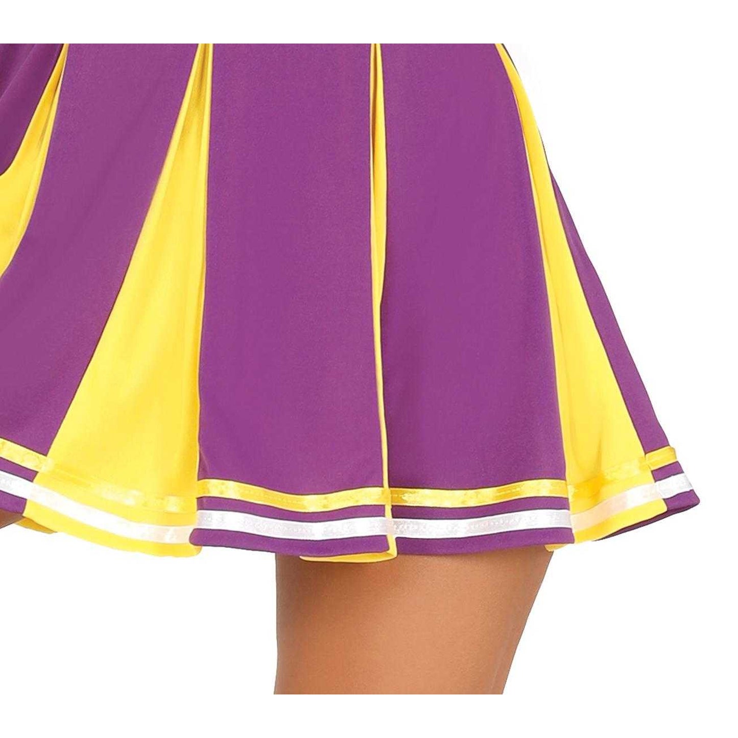 Yellow-Purple - Side - Fiestas Guirca Womens-Ladies Cheerleader Costume