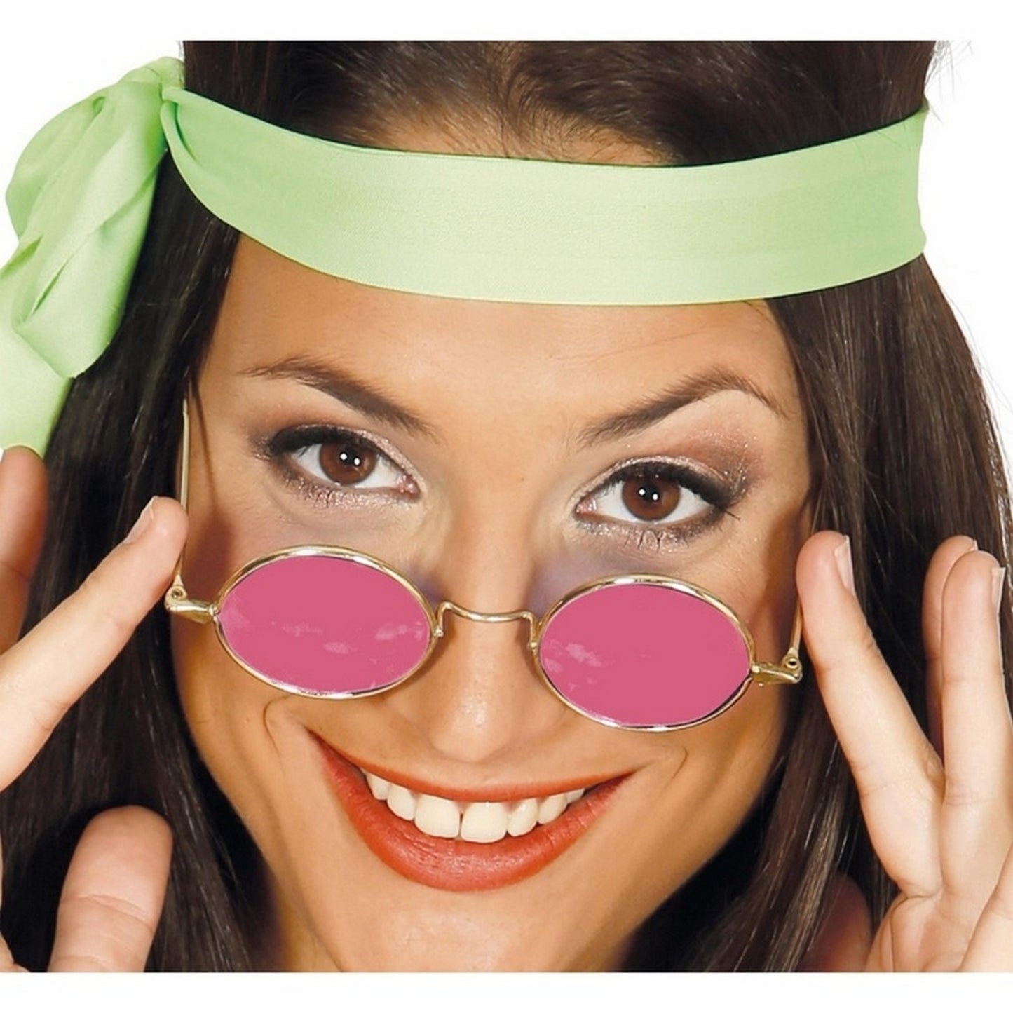 Pink - Back - Fiestas Guirca Unisex Adult Hippie Costume Accessory