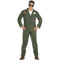 Green - Front - Fiestas Guirca Mens Fighter Pilot Costume