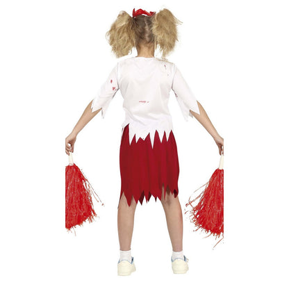 White-Red - Back - Fiestas Guirca Girls Zombie Cheerleader Costume Set
