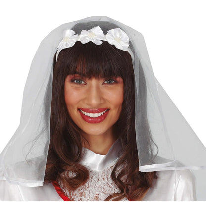 White - Back - Fiestas Guirca Bride Tiara And Veil