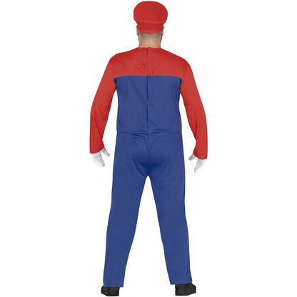 Red-Blue - Back - Fiestas Guirca Mens Train Driver Costume Set