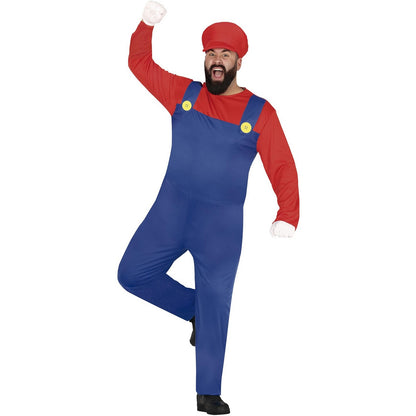 Red-Blue - Front - Fiestas Guirca Mens Train Driver Costume Set