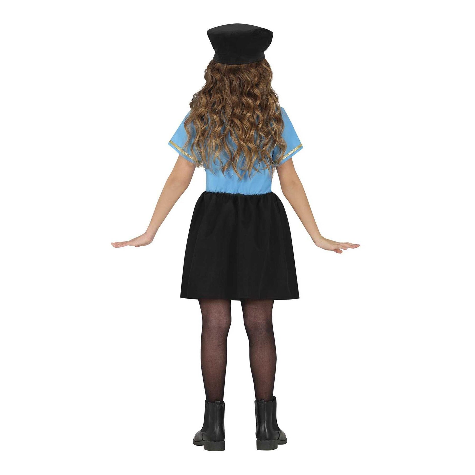 Blue-Black - Back - Fiestas Guirca Girls Police Costume Set