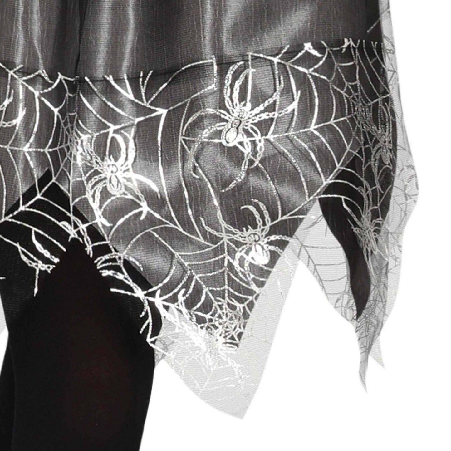 Silver - Pack Shot - Fiestas Guirca Childrens-Kids Spiderweb Witch Costume Set