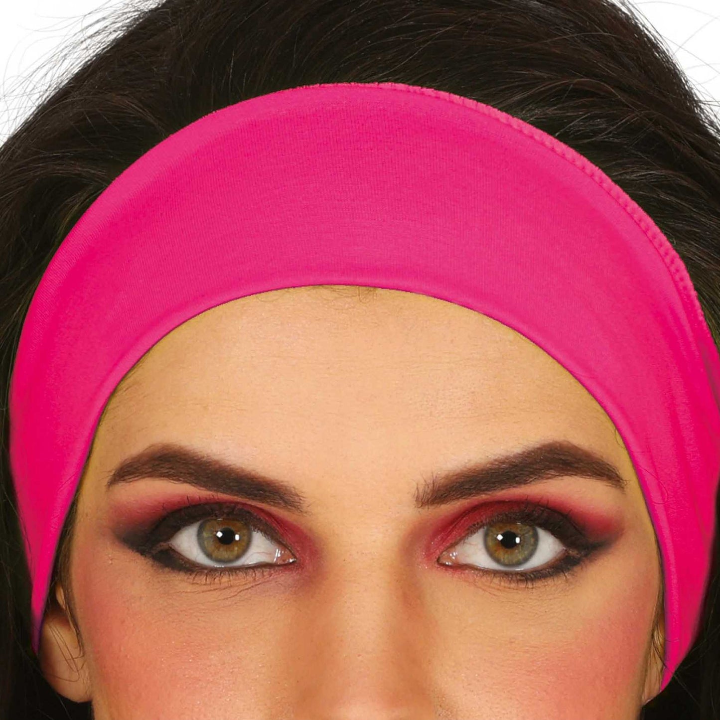 Neon Pink - Back - Fiestas Guirca Unisex Adult Plain Polyester Headband