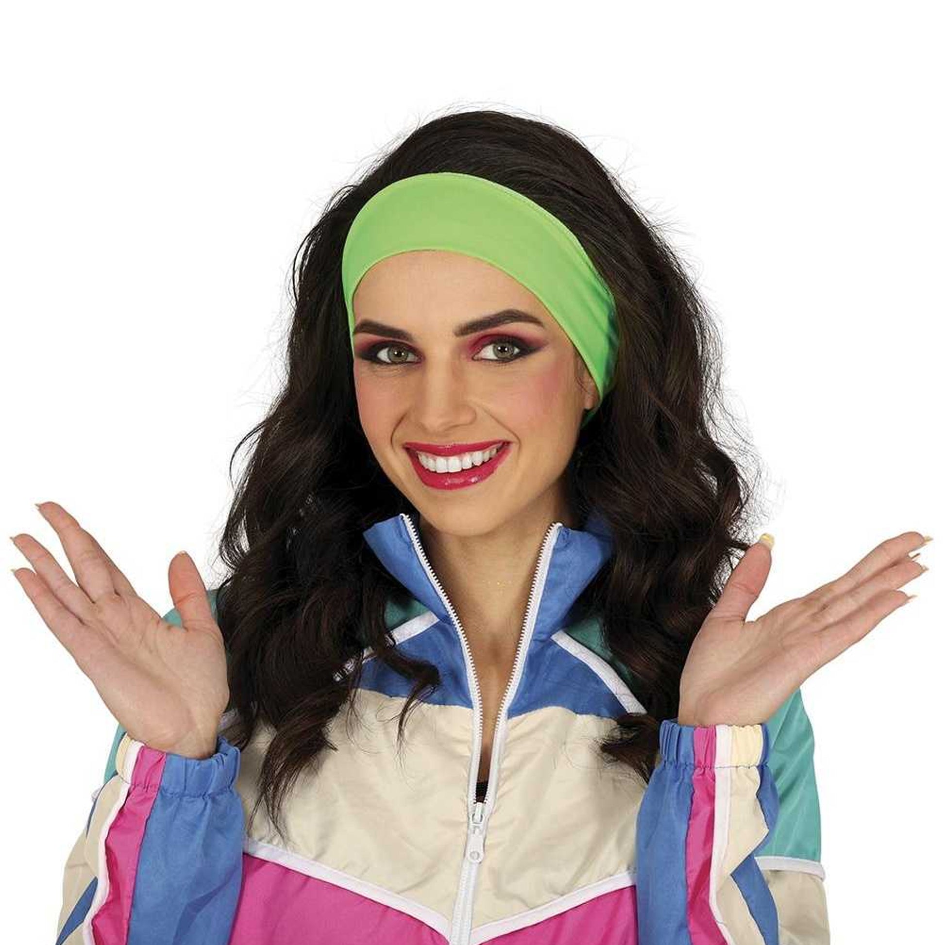 Neon Green - Side - Fiestas Guirca Unisex Adult Plain Polyester Headband