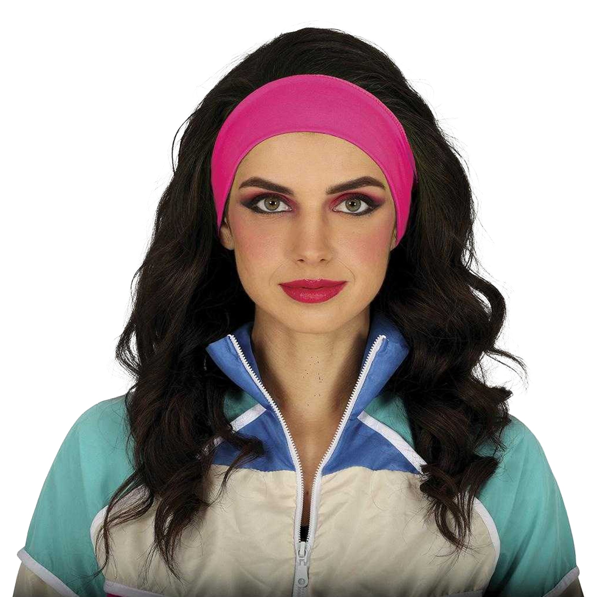 Neon Pink - Side - Fiestas Guirca Unisex Adult Plain Polyester Headband