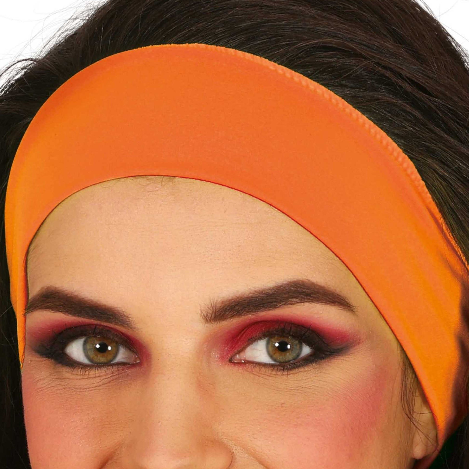 Neon Orange - Back - Fiestas Guirca Unisex Adult Plain Polyester Headband
