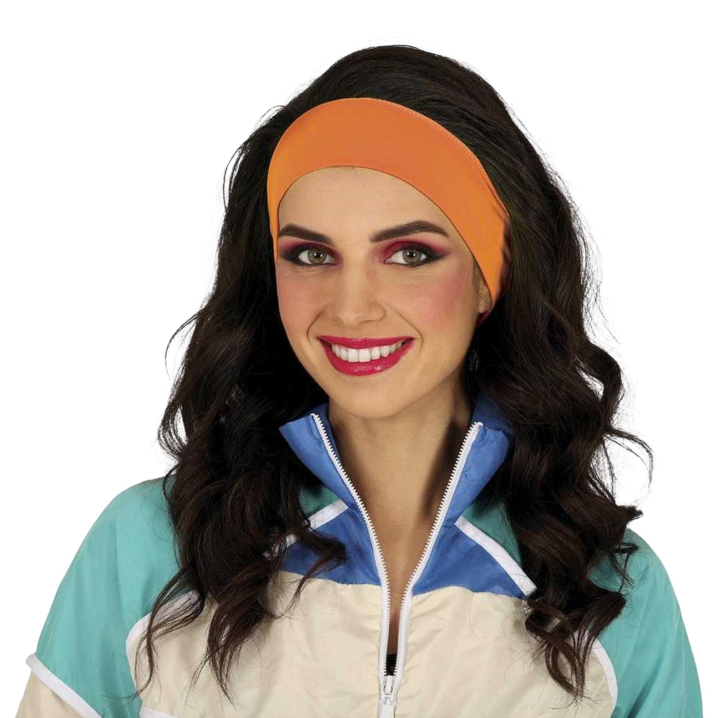 Neon Orange - Side - Fiestas Guirca Unisex Adult Plain Polyester Headband
