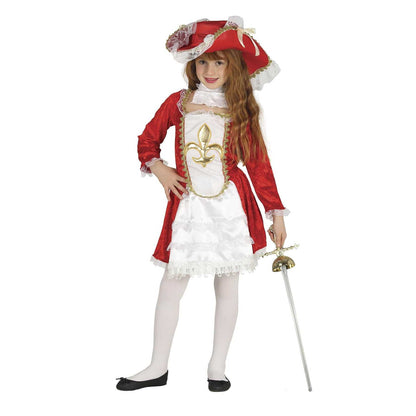 White-Red - Front - Fiestas Guirca Girls Musketeer Costume Set