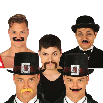 Multicoloured - Back - Fiestas Guirca Assorted Designs Moustache (Pack of 6)