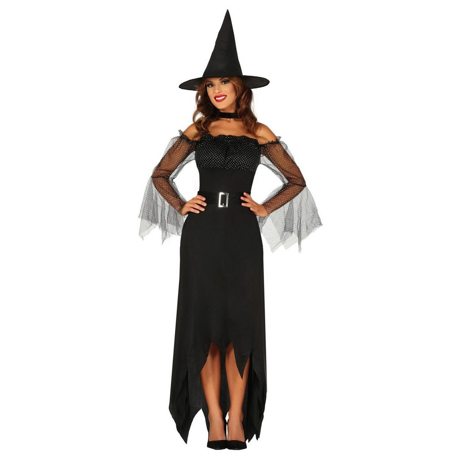 Black - Front - Fiestas Guirca Womens-Ladies Witch Costume Set