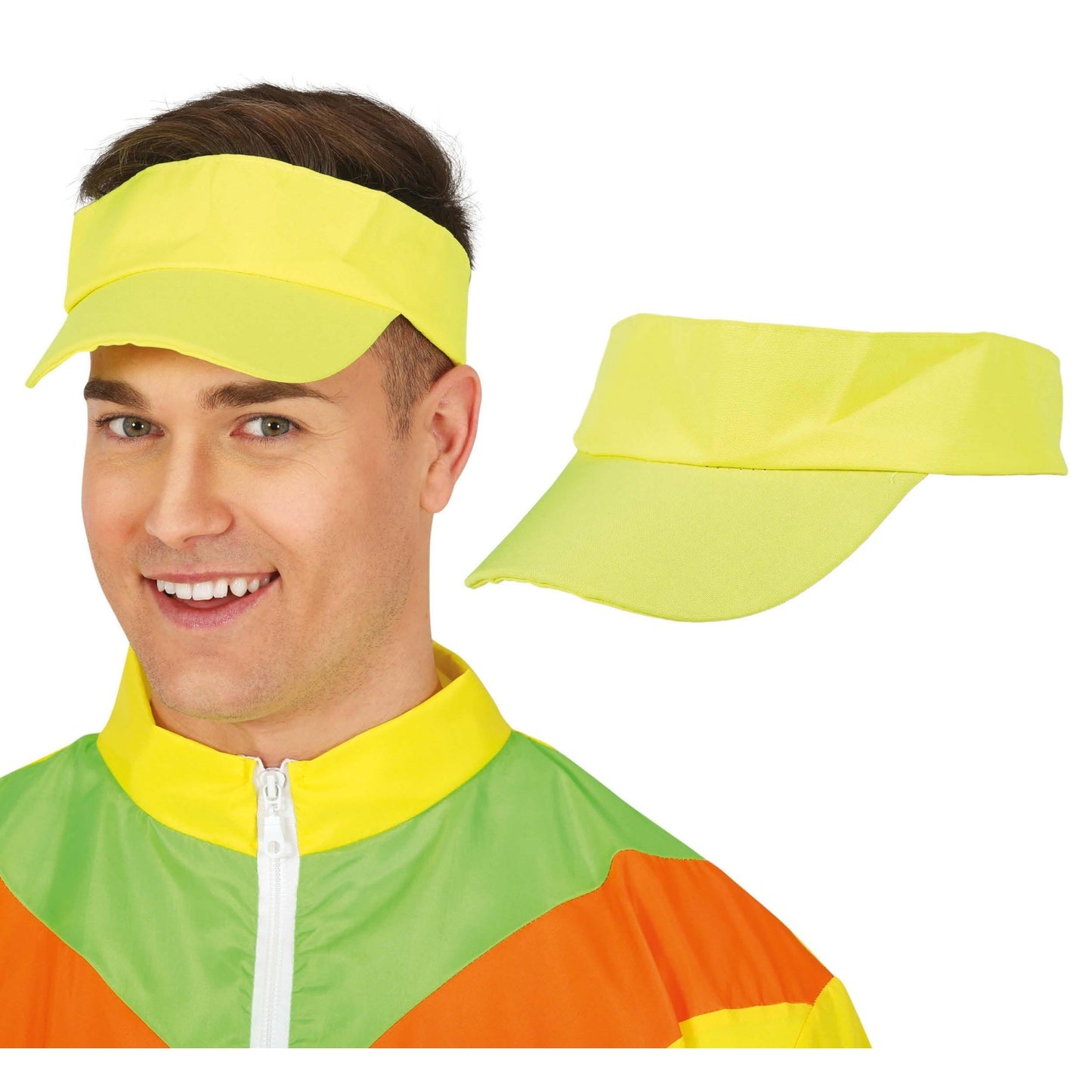 Canary Yellow - Front - Fiestas Guirca Unisex Adult 80s Visor Cap