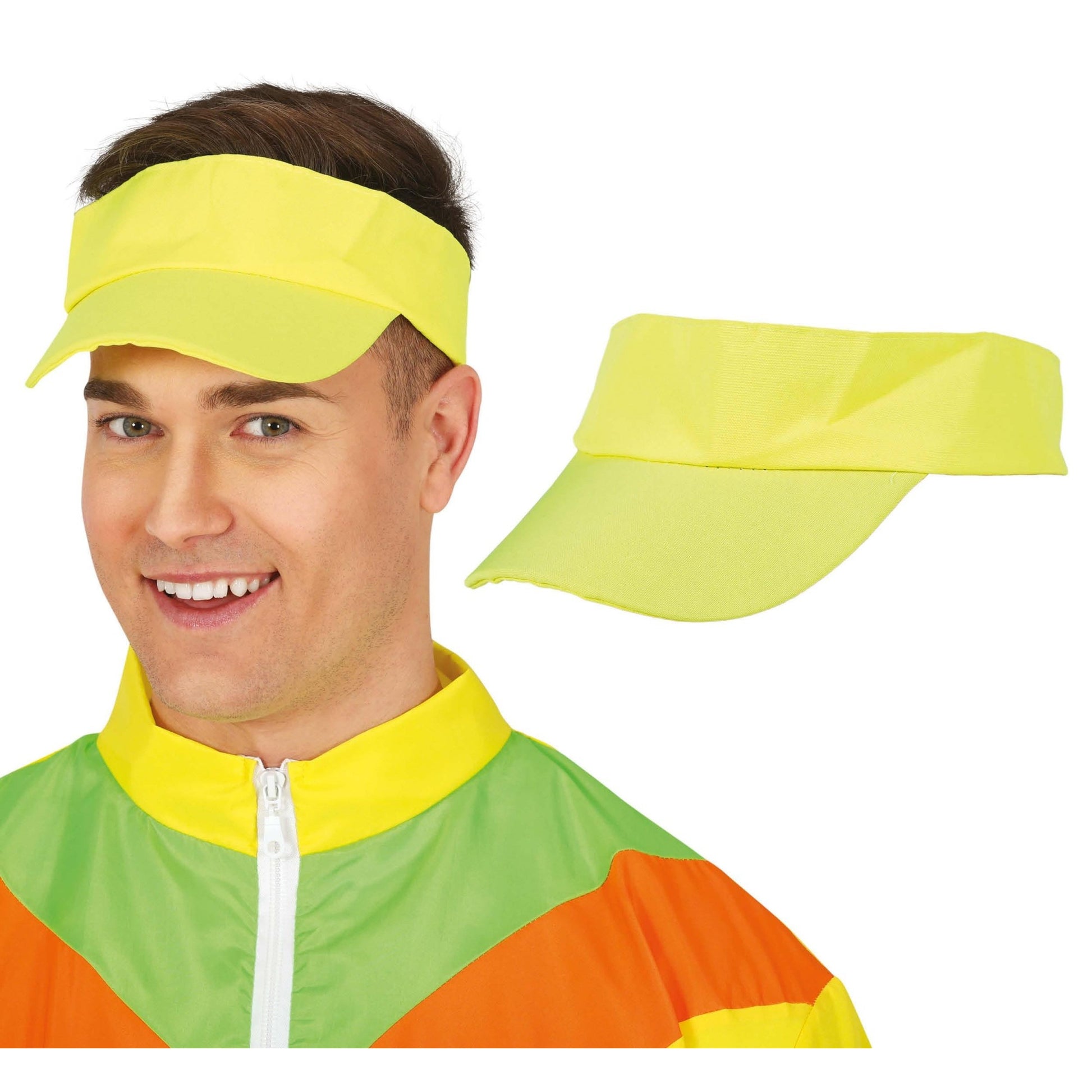 Canary Yellow - Front - Fiestas Guirca Unisex Adult 80s Visor Cap